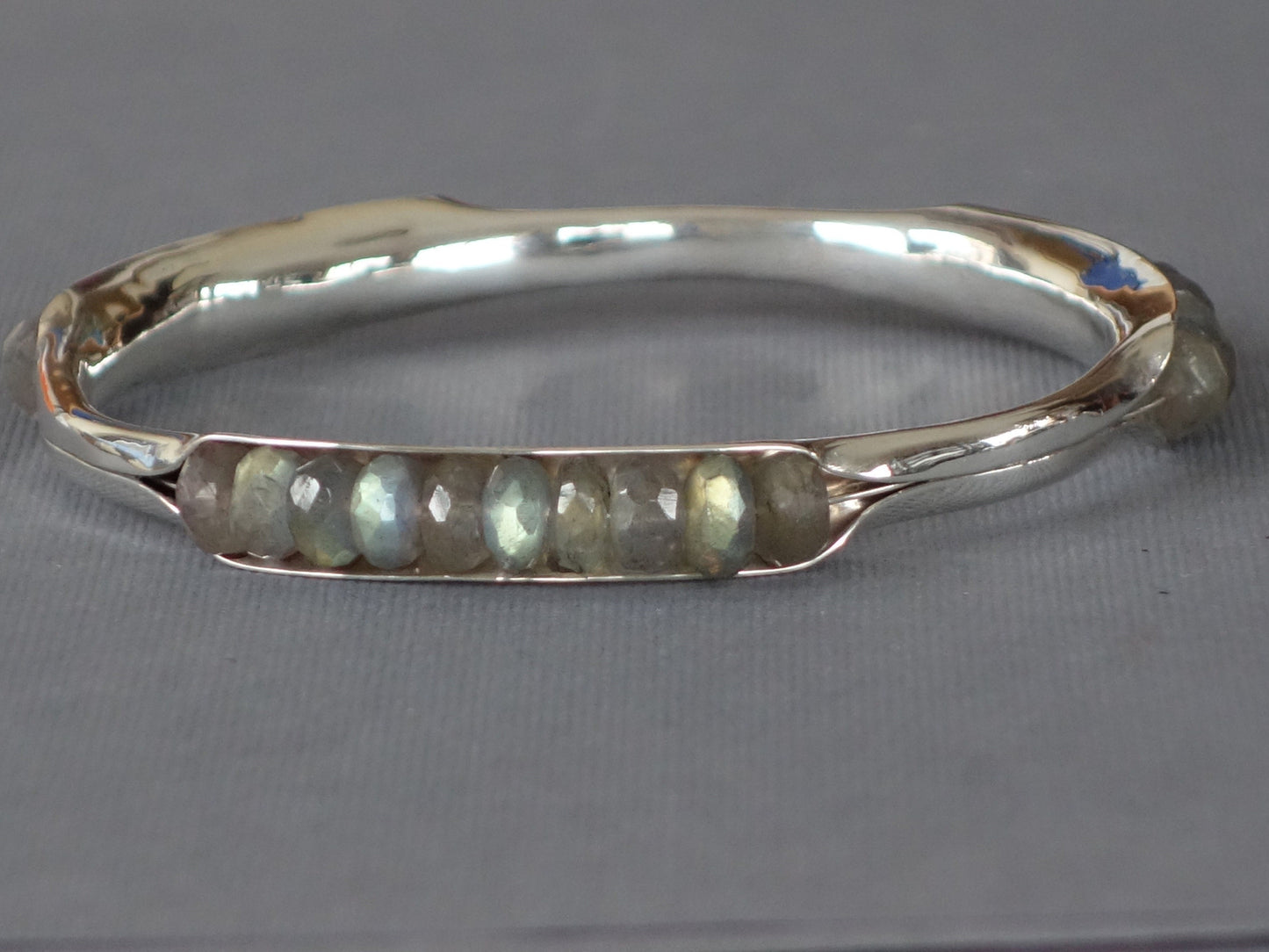 Labradorite Bangle, Anticlastic Bangle, Labradorite Bracelet, Gemstone Bangle