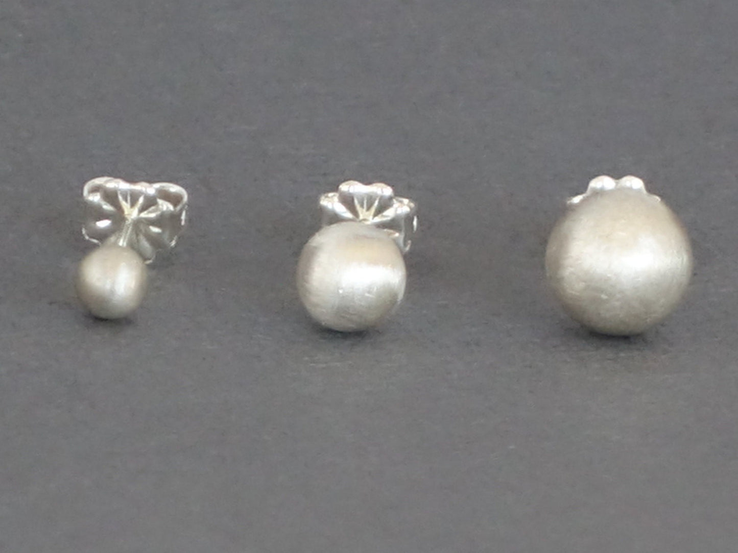 Sterling Silver Studs, Textured Silver Studs, Silver Post Earrings, choose size