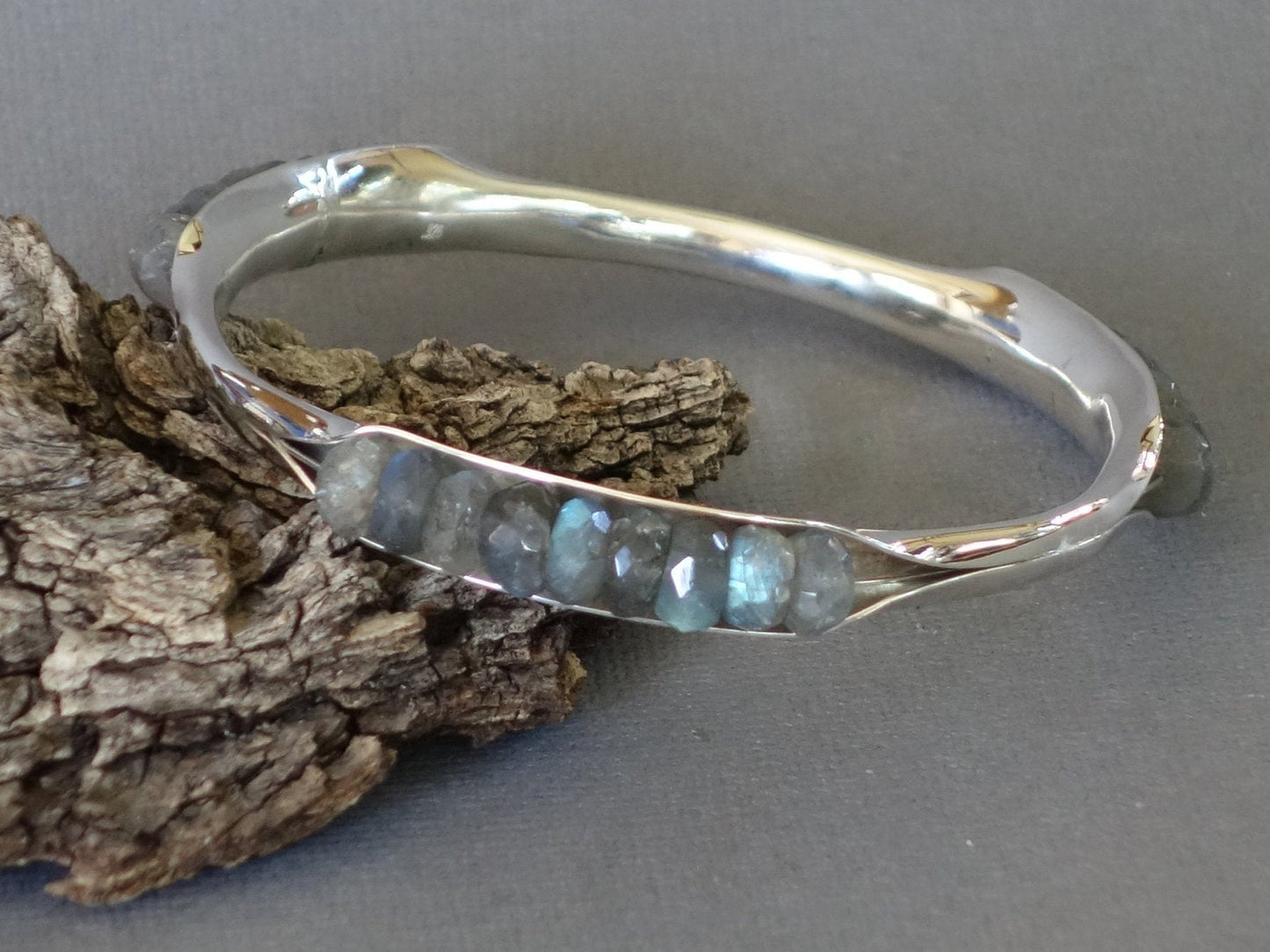 Labradorite Bangle, Anticlastic Bangle, Labradorite Bracelet, Gemstone Bangle