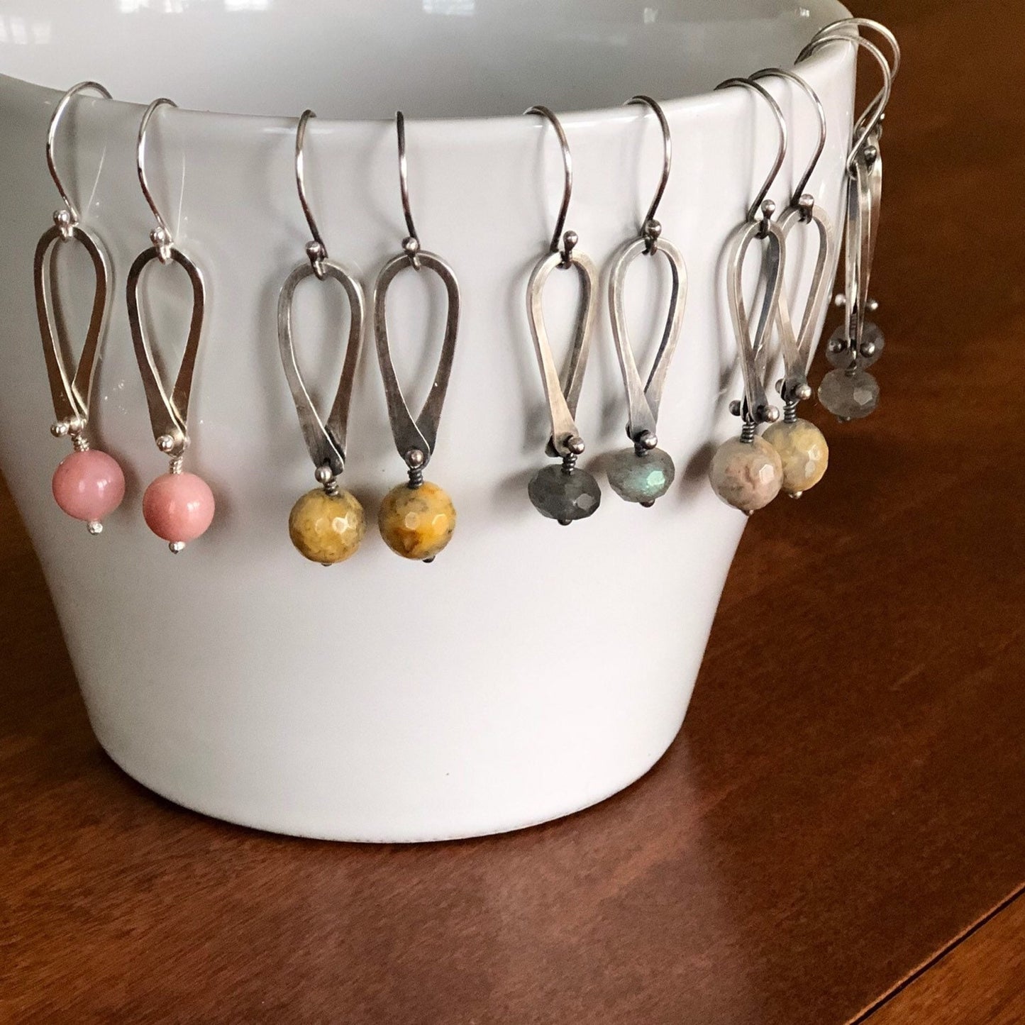 Opal Earrings, Pink Opal Earrings, Pink Earrings, Teardrop Earrings, Opal Dangle Earrings