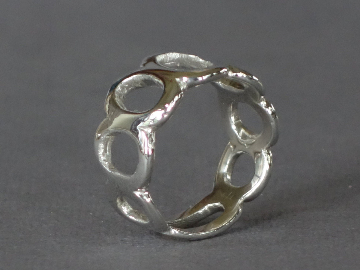 Open Oval Ring, Chunky Silver Ring, Silver Karma Ring, Tapered Band, Silver Band,