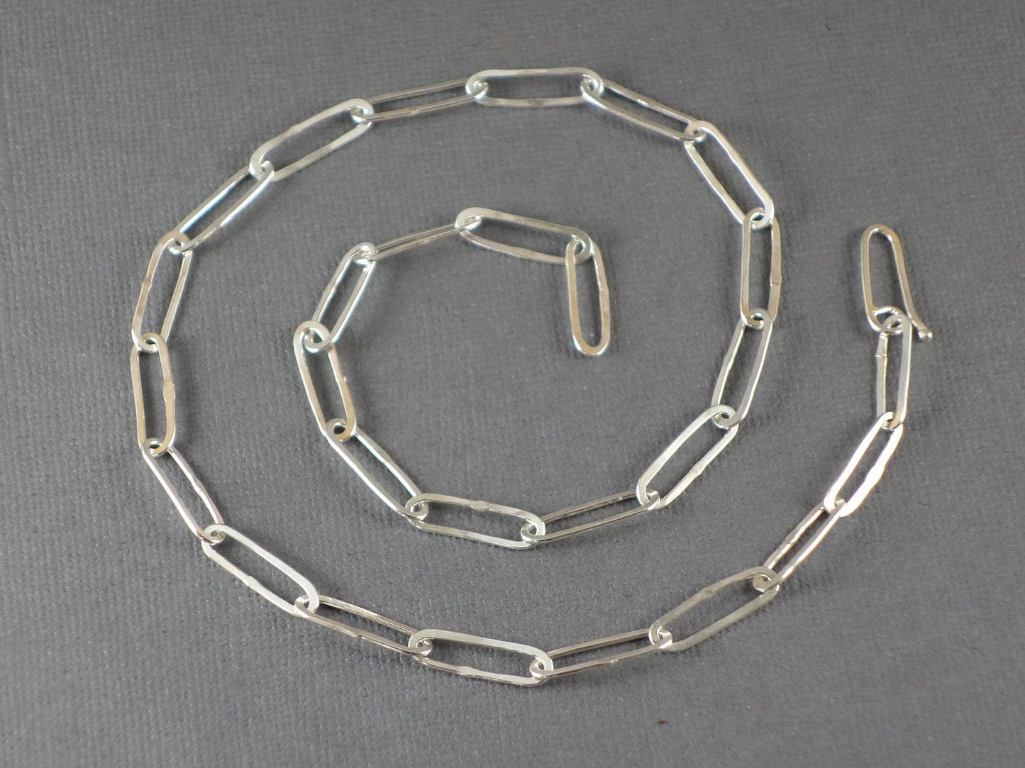 Shiny Paperclip Necklace, Silver Paperclip Necklace, Paperclip Chain, Silver Paperclip Chain, Heavy link necklace,