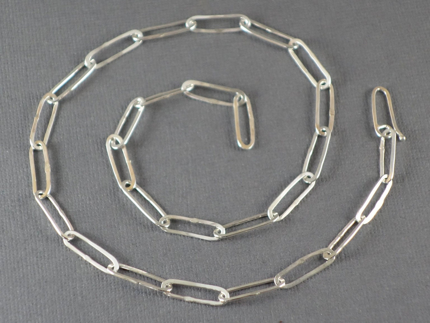 Shiny Paperclip Necklace, Silver Paperclip Necklace, Paperclip Chain, Silver Paperclip Chain, Heavy link necklace,