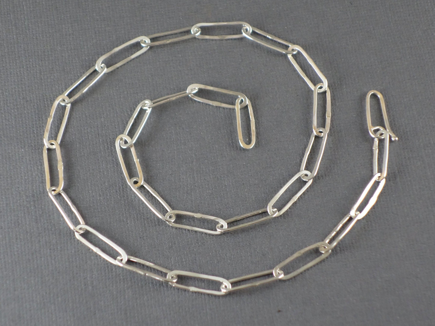 Shiny Paperclip Necklace, Silver Paperclip Necklace, Paperclip Chain, Silver Paperclip Chain, Heavy link necklace,