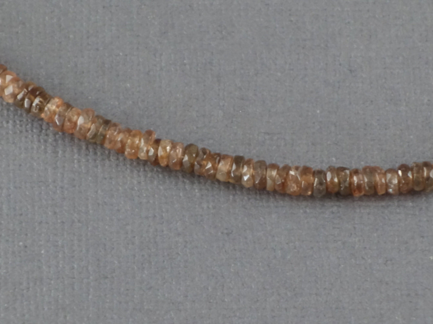 Andalusite Necklace with 14k Gold Clasp, Beaded Andalusite Necklace, 18 inches, Peach Necklace, Brown Necklace, Khaki Necklace,