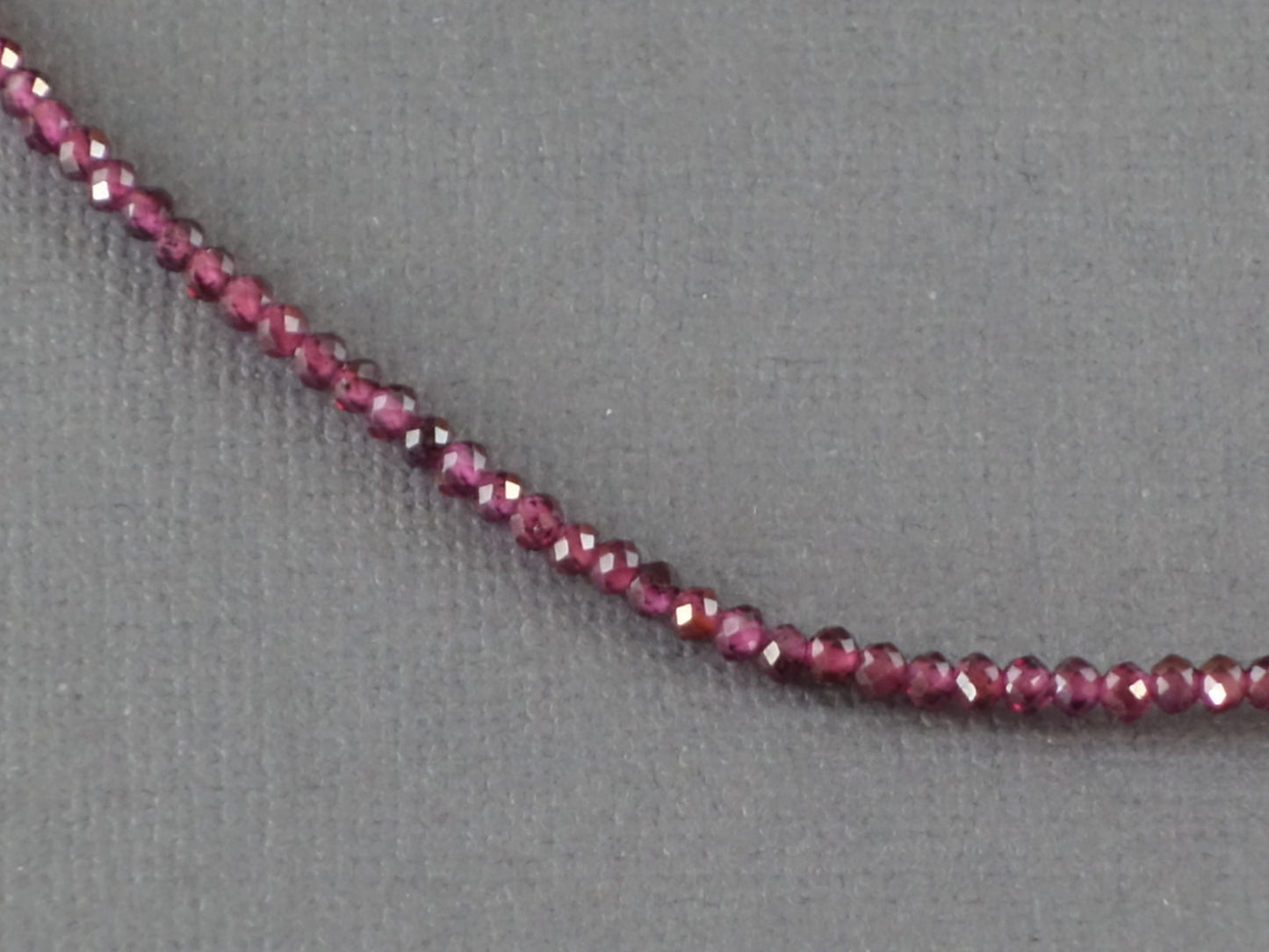 Garnet Necklace with 14k Yellow Gold Clasp, Faceted Garnet Necklace, Beaded Garnet Necklace,