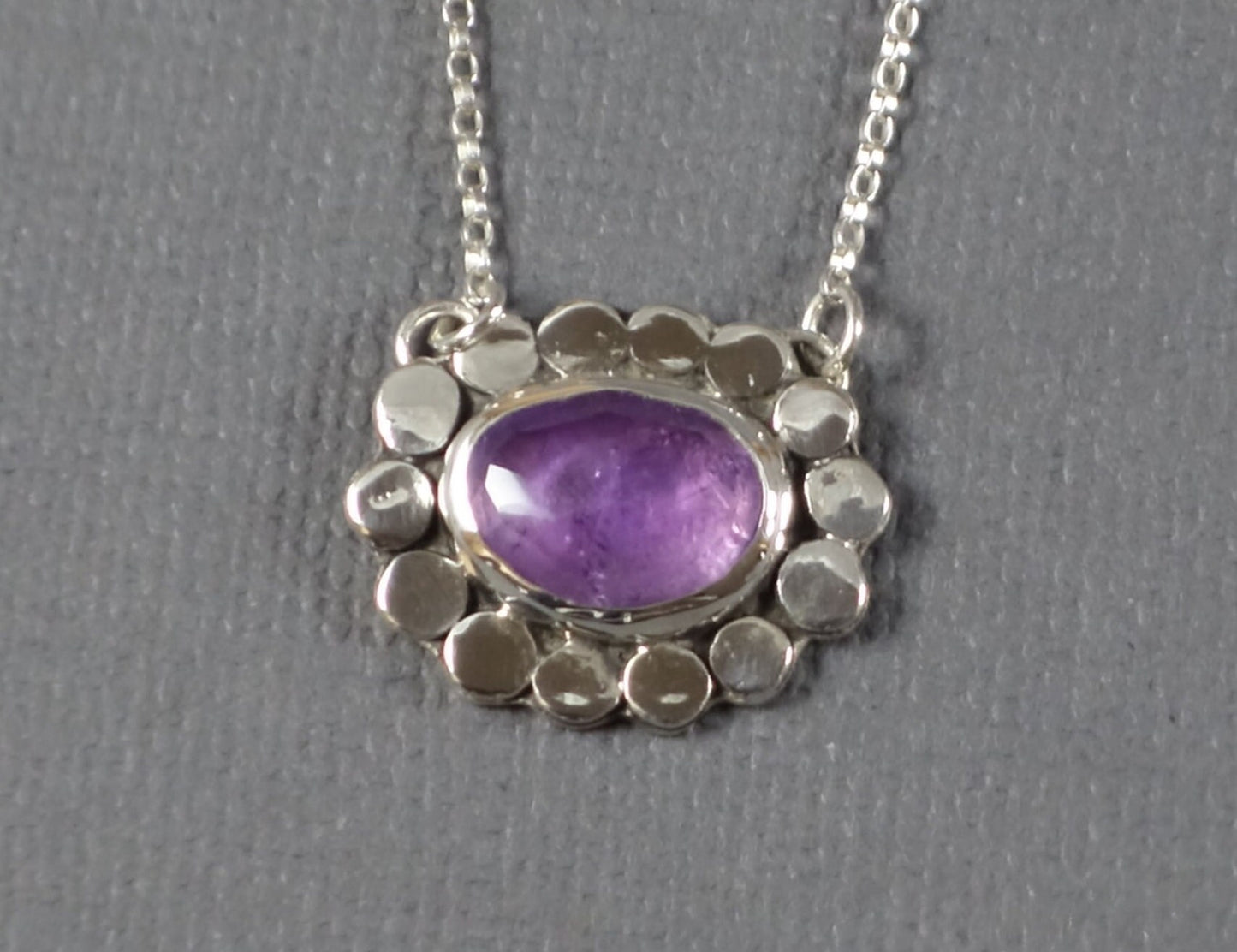 Amethyst Pendant, Amethyst Necklace, Flower Pendant, Flower Necklace,