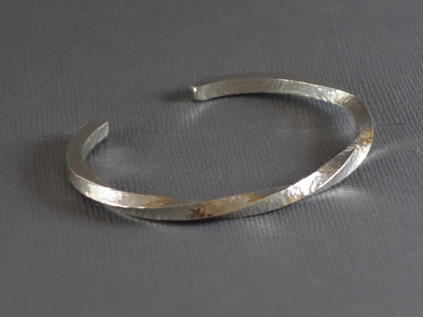 Silver Cuff, Twisted Silver Cuff, Square Cuff, Shiny Cuff Bracelet, Hammered Silver Cuff