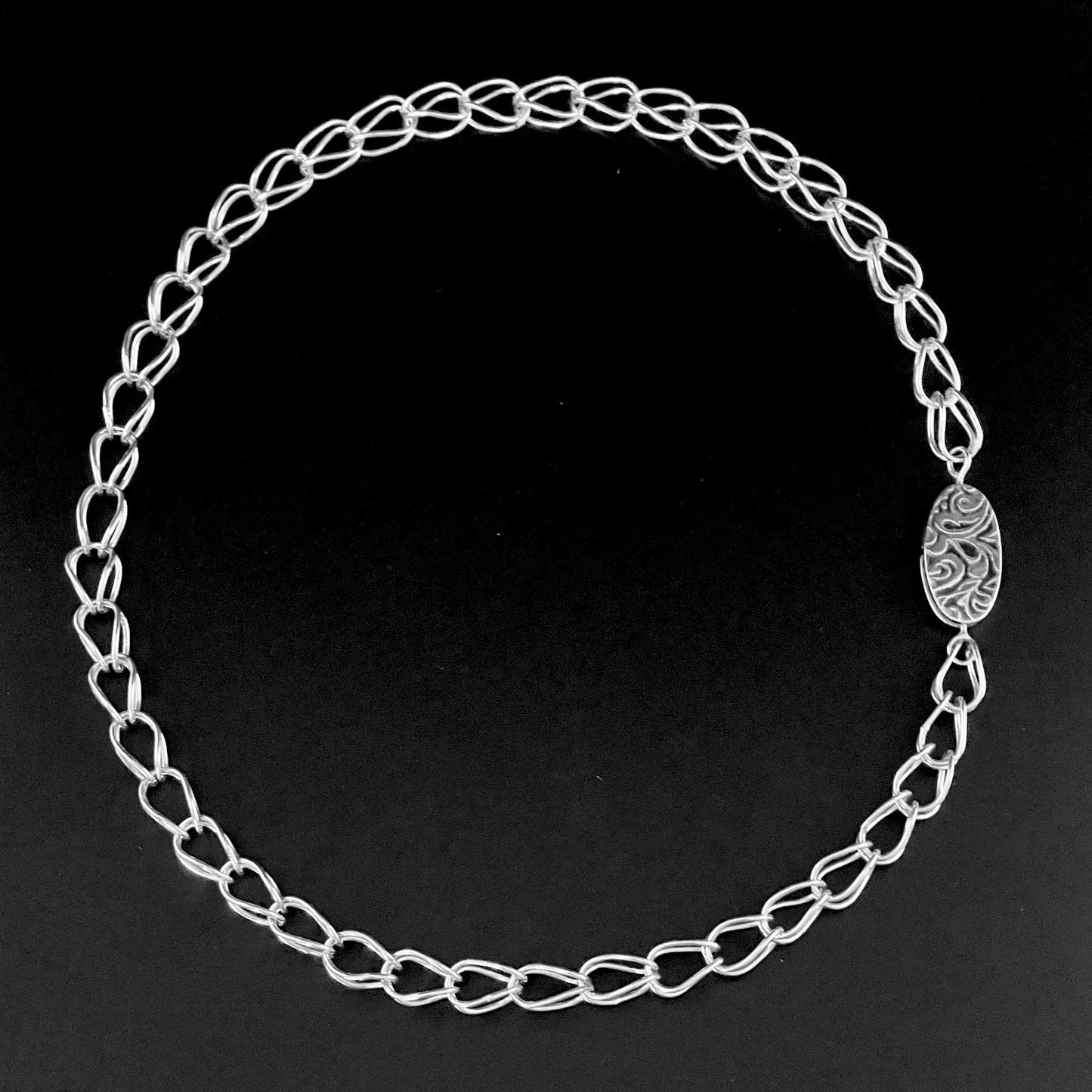 Big Chain Necklace, Foldover link, Handmade Chain Necklace, 19 inches,