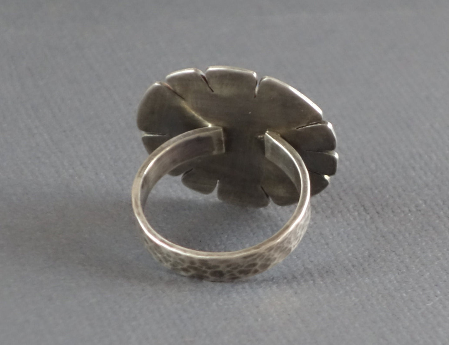 Big Aquamarine Ring, Flower Ring, Aquamarine Silver Ring