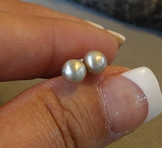 Sterling Silver Studs, Textured Silver Studs, Silver Post Earrings, choose size