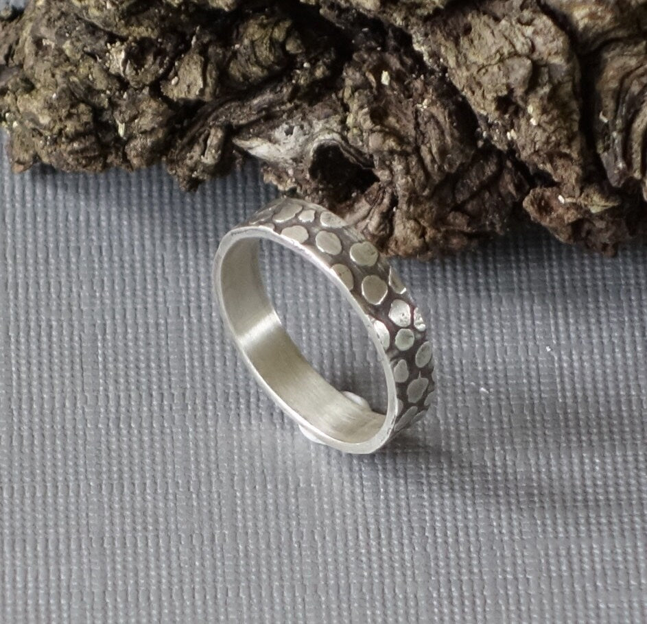 Sterling Silver Band, Lepard Print Ring, Polk A Dot Silver Ring, Cheetah Print Ring, Animal ring