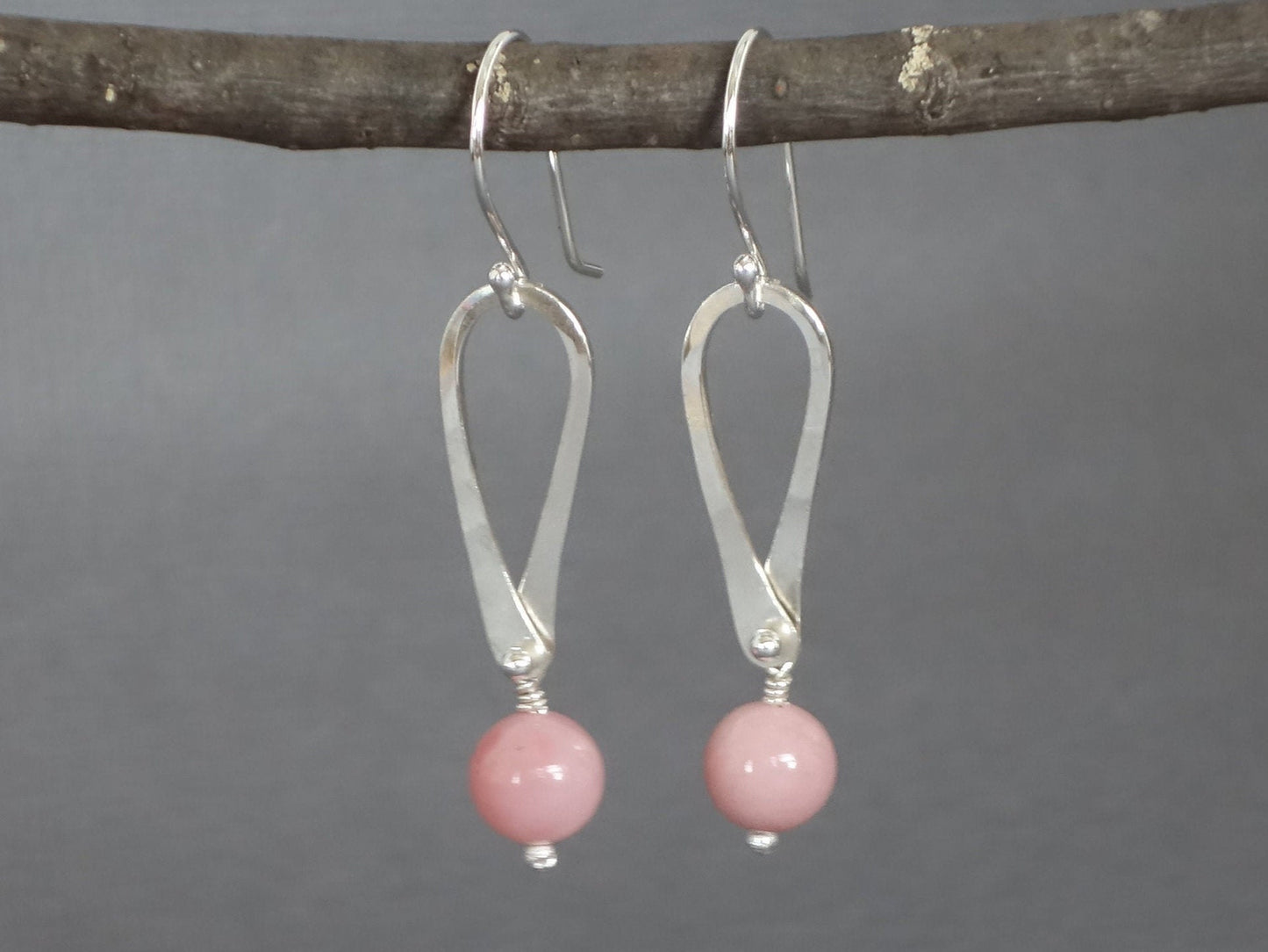 Opal Earrings, Pink Opal Earrings, Pink Earrings, Teardrop Earrings, Opal Dangle Earrings