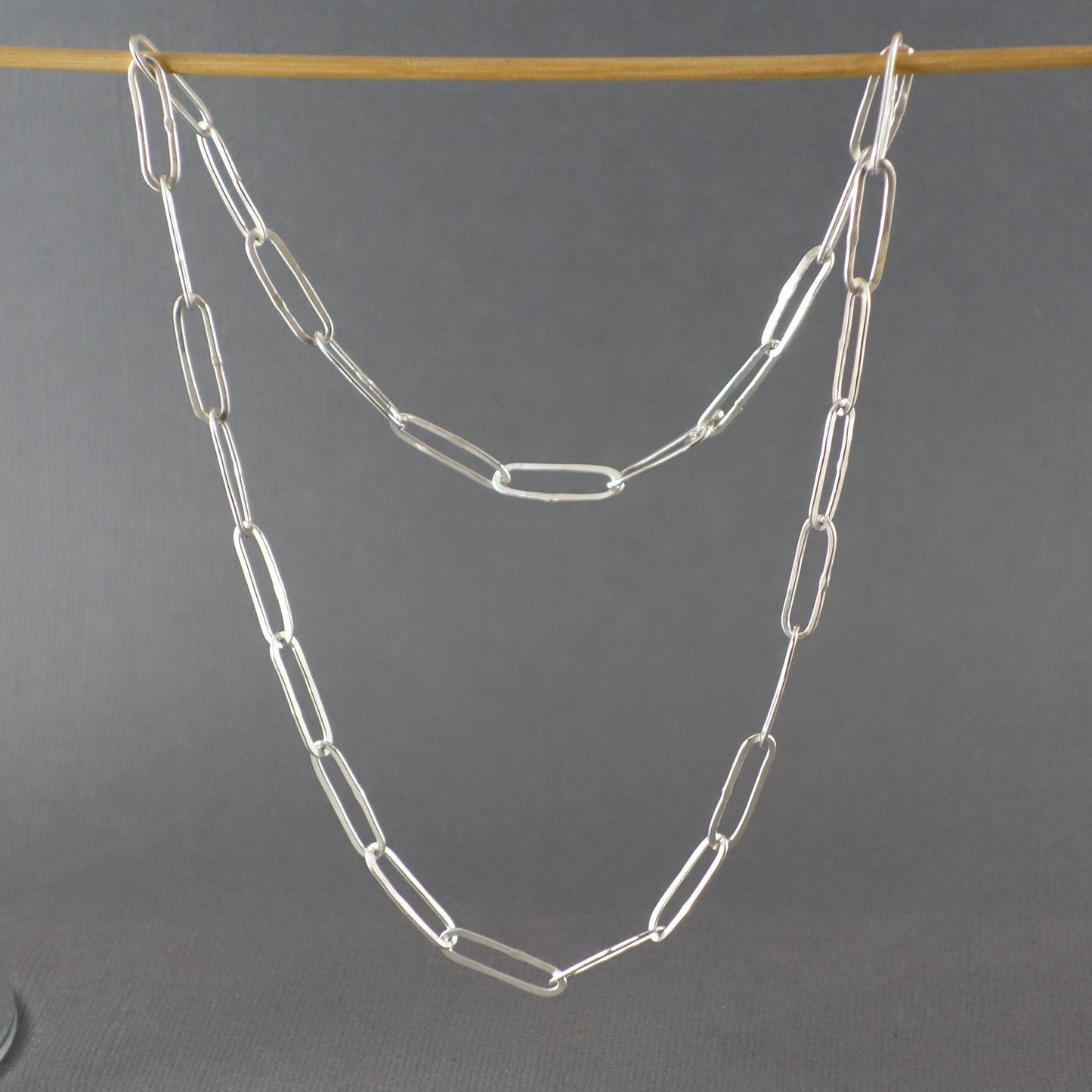 Shiny Paperclip Necklace, Silver Paperclip Necklace, Paperclip Chain, Silver Paperclip Chain, Heavy link necklace,