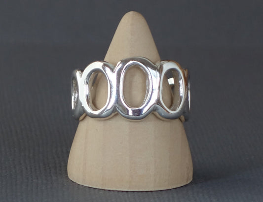Open Oval Ring, Chunky Silver Ring, Silver Karma Ring, Tapered Band, Silver Band,