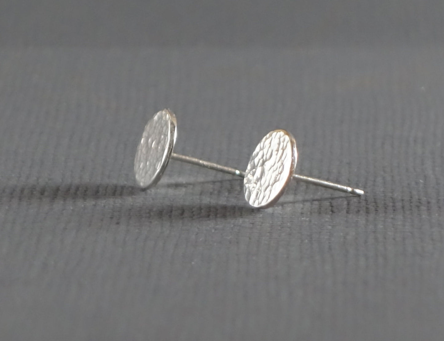 Silver Circle Studs, Shiny Silver Circle Post Earrings