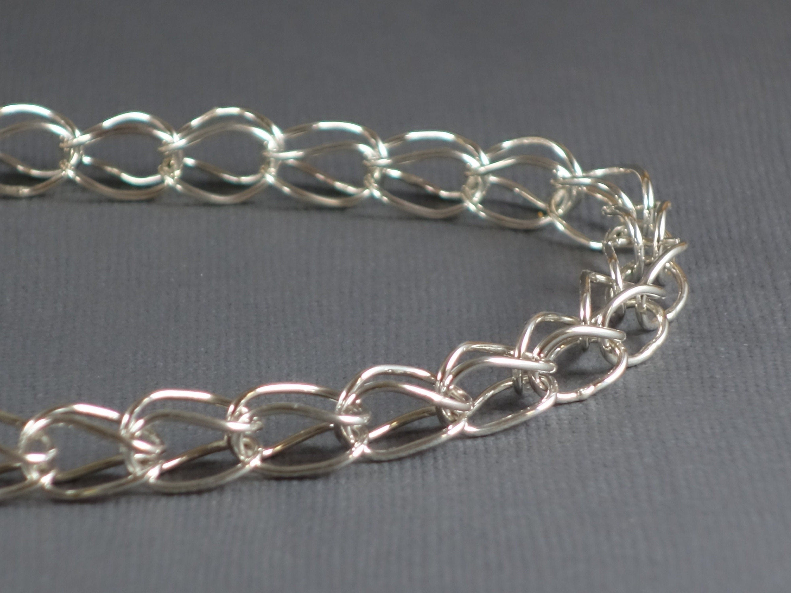 Big Chain Necklace, Foldover link, Handmade Chain Necklace, 19 inches ...